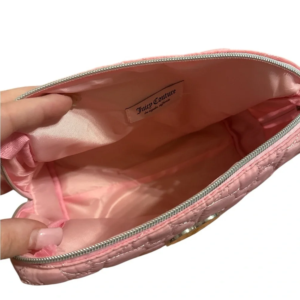 Juicy Couture Quilted Pink Cosmetic Pouch